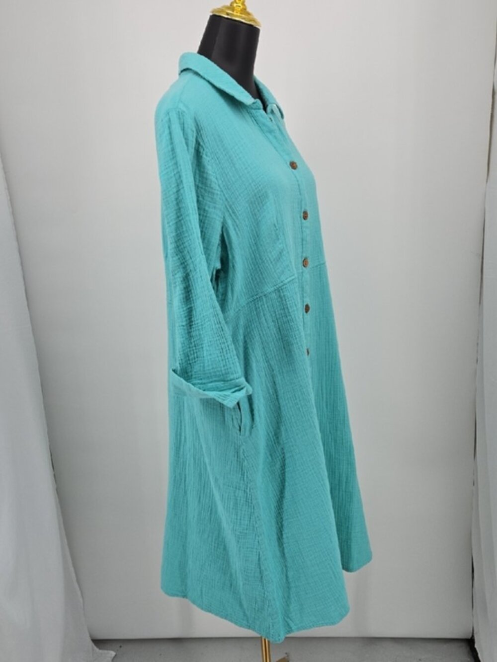 Aqua Petite Button Front Dress Size PXL - Picture 6 of 10